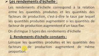 Microéconomie S2 partie 7 quot les rendements déchelle quot [upl. by Aninahs]