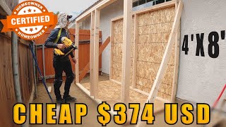 How to build a simple 4 x 8 storage shed under 380 dollars [upl. by Munford610]