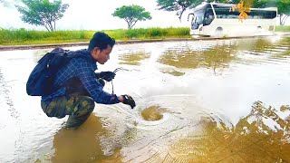 Draining Massive Flooded Streets Draining Streets by Unclogging Drains [upl. by Afnin]