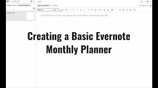 Creating a Basic Evernote Monthly Planner [upl. by Egnalos]