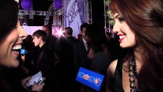 Debby Ryan Meets Justin Bieber At Never Say Never Movie Premiere [upl. by Aeht]