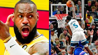 MOST NASTY NBA POSTERIZING DUNKS OF 2024  Edwards LeBron etc [upl. by Naxor]