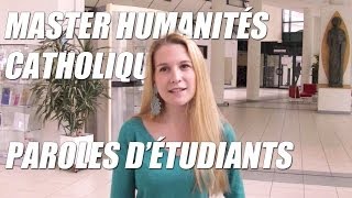 MASTER HUMANITÉS CATHOLIQUES une nouvelle formation postlicence dans lOuest  Paroles détudiants [upl. by Nus]