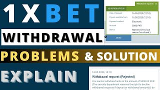 1xbet withdrawal problems and solution  1xbet withdrawal problem 100 solution [upl. by Drooff]