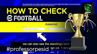 eFootball 2022  HOW TO CHECK EFOOTBALL RANKING [upl. by Rillings]