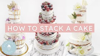 How To Stack A Tiered Cake  Georgias Cakes [upl. by Nifled]