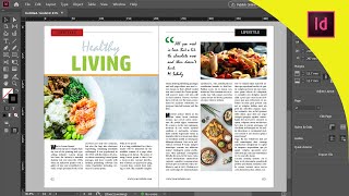 Indesign CC Tutorial  Designing Magazine Page  Healthy LIVING [upl. by Kahcztiy892]