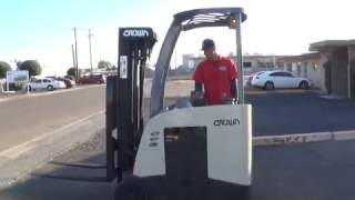 2009 Crown RC553530TT190  StandUp Electric Forklift w Refurbished Deka Battery amp Charger [upl. by Siroled]