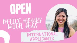 OPEN Office Hours with Jess  International PhD Applicants [upl. by Chantal]