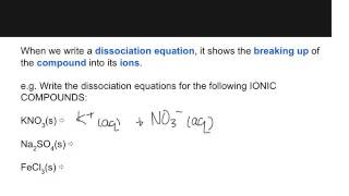 41 Dissociation Equations [upl. by Airtap]