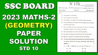 Geometry march 2023  Paper Solution ssc class 10  Maharashtra Board [upl. by Alleahcim971]