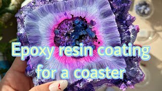 Epoxy resin coating for a coaster [upl. by Pinelli]