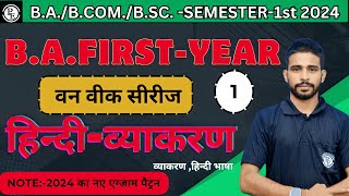 🛑Live  Hindi vyakaran ba first year 2024  सम्पूर्ण हिंदी व्याकरण ba 1st year 2024  new syllab [upl. by Charbonneau]