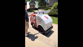 Chick fil a delivery robot This is sooo dope chicken on the goo [upl. by Adnoluy]