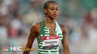 ShaCarri Richardson runs 6th fastest 200m time EVER at USATF Nationals  NBC Sports [upl. by Annalla]