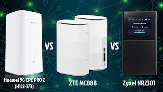 Huawei 5G CPE PRO 2 vs ZTE MC888 vs Zyxel NR2301  porównanie prędkości w LTE i 5G Tmobile [upl. by Nunes]