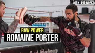 RAW POWER Romaine Porter K1 Pad Work  Siam Boxing [upl. by Rehtnug466]