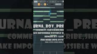 Burna Boy Pree Me instrumental fl studio remake by 1 lawreflp [upl. by Komsa]