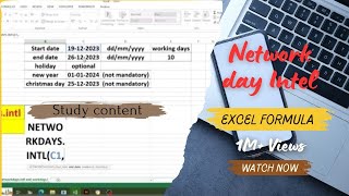 workdays and networkday function of excel [upl. by Stefan993]