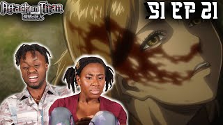 Female Titan Is Heartless  Attack on Titan 1x21 Reaction [upl. by Ayamat]