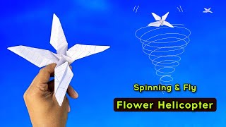 flower helicopter flying paper toy spinning amd flying helicopter best paper flying toy fly fun [upl. by Coltun974]