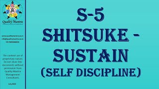 Part 6 5S Basics S5 SHITSUKE Sustain Self Discipline [upl. by Ramgad473]