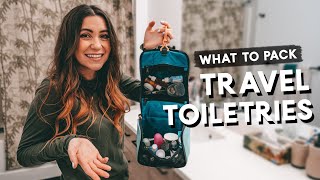 TRAVEL TOILETRIES  What To Pack  Hacks amp Tips [upl. by Anaujnas]