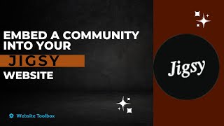 Embed A Community Into Your Jigsy Website [upl. by Annalla]