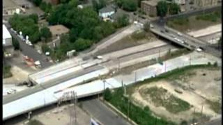 Aerials of Minneapolis I35W Mississippi River Bridge Collapse 2007 [upl. by Lynnett206]