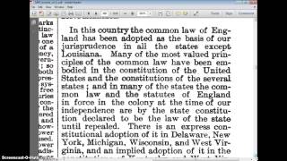 Common Law  Definition from Bouviers Law Dictionary 1897 [upl. by Lohman]