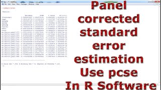 Panel corrected standard error estimation Use pcse With In R Software [upl. by Petie732]