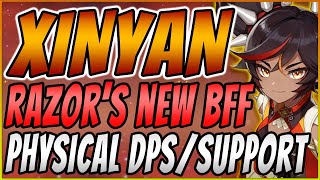 Xinyan Character Guide  NEW AMAZING 4 STAR  Physical DPS Build  Genshin Impact [upl. by Mcdermott]