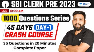 Sbi Clerk 2023  Maths 45 Days Crash Course  1000 Questions Series  DAY  01  Maths by Arun Sir [upl. by Osterhus586]