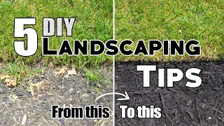 5 Cheap amp Easy DIY Landscaping Tips amp Ideas Plus Bonus Tips 🌱 [upl. by Ardnovahs301]