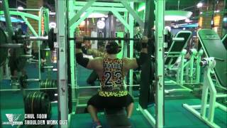 Musclemania TV  Chul Soon Shoulder Work Out [upl. by Annel]