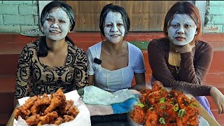 FRY CHICKEN MUKBANG WITH FUN GAME RanibalaMutum Monalisalongjam [upl. by Bartle]