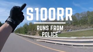 BMW s1000rr runs from cops Almost gets Caught EPIC Gets away too [upl. by Mccready]