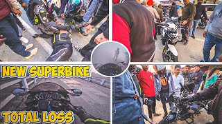 Superbike ride gone wrongBrutal crash on our superbike ride with PRORIDER1000AgastayChauhan [upl. by Nnanaej]