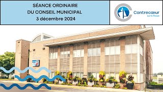 Séance ordinaire du conseil municipal  3 décembre 2024 [upl. by Htevi]