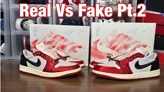 Air Jordan 1 Low x TrophyRoom quotRookie Cardquot Real Vs Fake Review Part 2 [upl. by Kannav401]