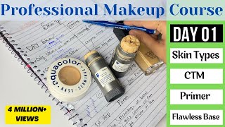 Day 01 Professional Makeup Course  How to Know Skin type  Flawless Base  CTM  beautyhacks [upl. by Marc]