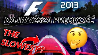 F1 2013  TEST NAJWYŻSZEJ PRĘDKOŚCI [upl. by Der]