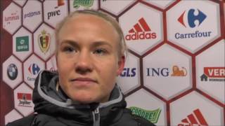 Pernille Harder after Belgium – Denmark on 28112016 [upl. by Gnok162]