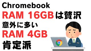 ChromebookにRAM16GBは贅沢？ 意外にもRAM 4GBで十分満足している肯定派が多い事実 【Chromebookラジオ】 [upl. by Naek]