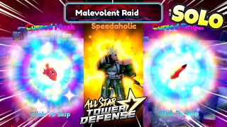 Solo Malevolent Raid  Rewards Speedaholic Cursed Mask amp Finger  All Star Tower Defense Roblox [upl. by Rolyak]