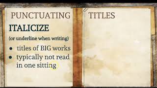 Punctuating Titles Notes [upl. by Enelra]