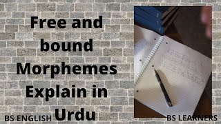 Free and Bound Morphemes Explain in Urdu by Bs Learners [upl. by Honebein990]