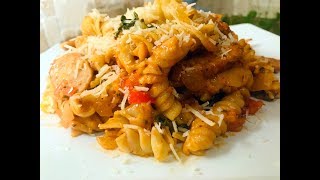 HOW TO MAKE SAUSAGE amp CHEESE ROTINI PASTA  BITES IN TIME [upl. by Nagrom68]