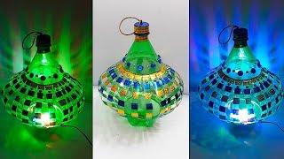 DIY  LanternTealight Holder from Waste plastic bottle at home DIY Home Decorations Idea [upl. by Ahsilat696]