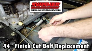 Swisher 44quot Pull Behind Finish Cut Mower Belt Replacement [upl. by Bilat]